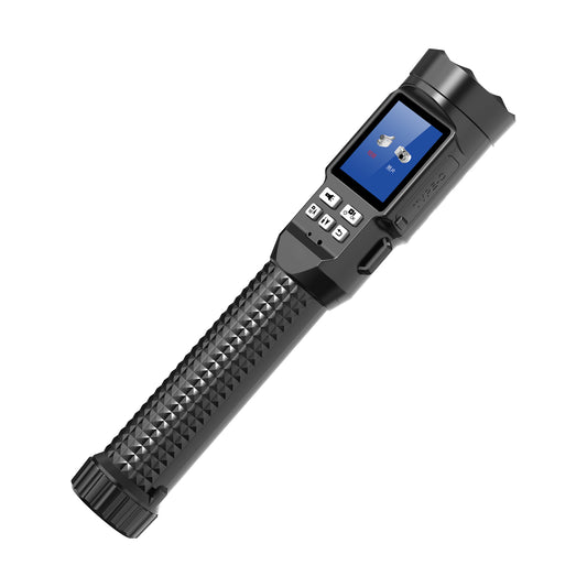 4K Video Recording Flashlight, 10000mAh Rechargeable Battery, IP66 & 2.0" IPS Screen, Inspection Camera Flashlight for Industrial, Outdoor, Police, Security (4K/30fps, 3 Lighting Modes