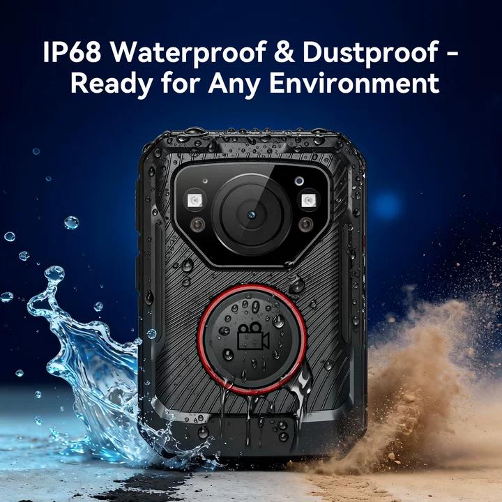 Police Body Camera, 1080P HD Body Worn Camera, 64G & IP68, GPS Enabled Body Cam with APP, 12Hours Battery, Night Vision, Video Recorder for Law Enforcement