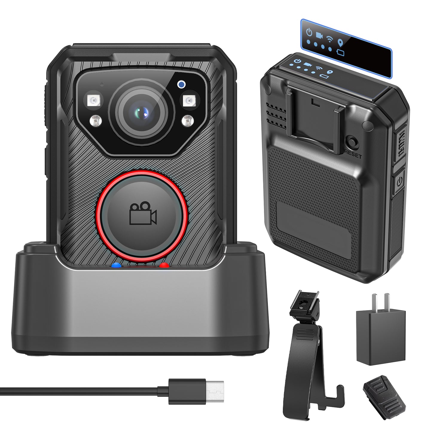Police Body Camera, 1080P HD Body Worn Camera, 64G & IP68, GPS Enabled Body Cam with APP, 12Hours Battery, Night Vision, Video Recorder for Law Enforcement